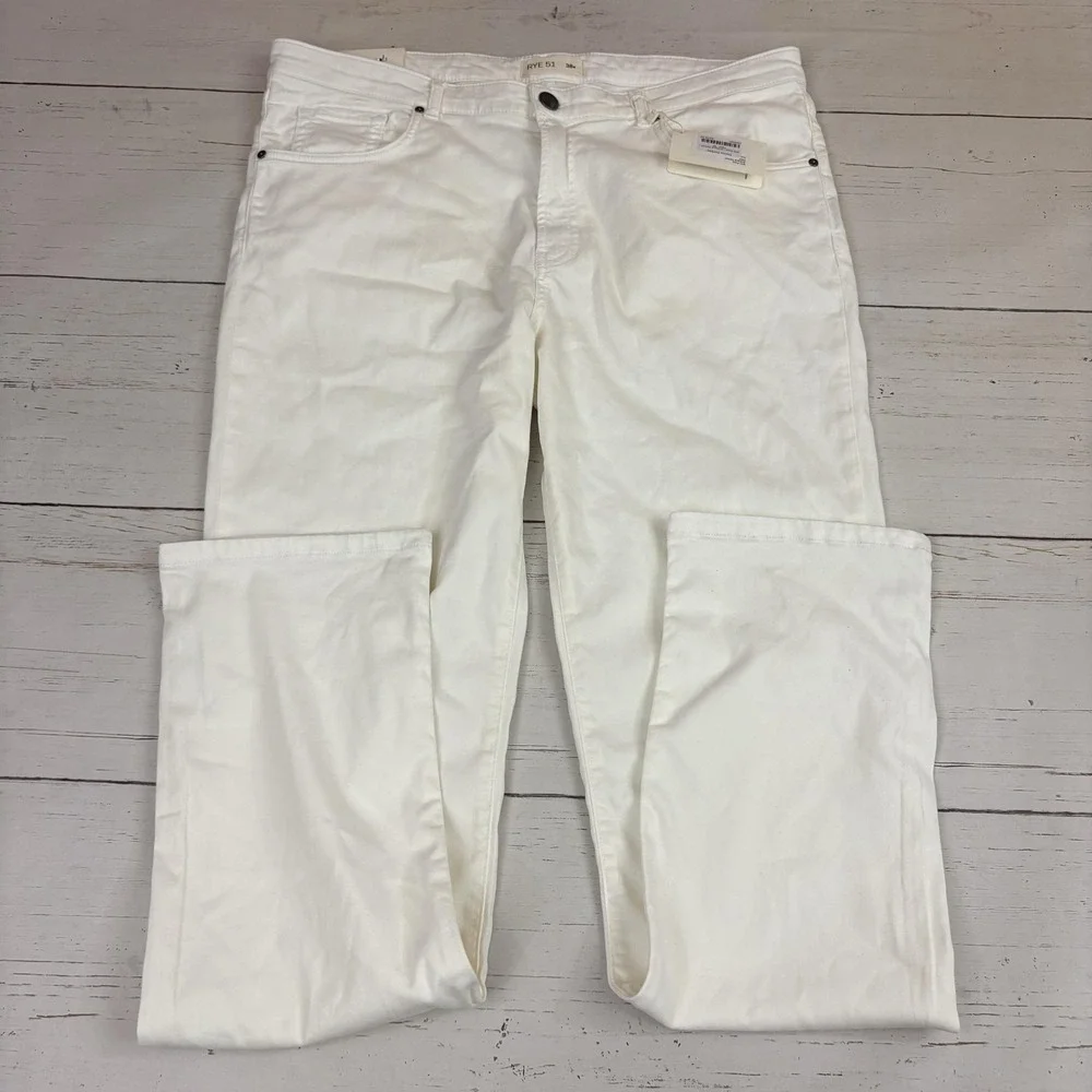 Rye 51 Silo Antique Tencel Pants Jeans Mens 38x34 Opal White NEW NWT